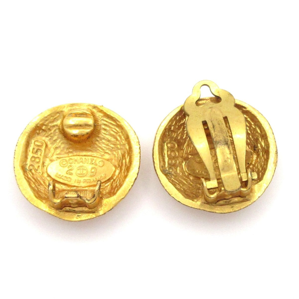 Chanel Earrings Gold CC Logo — view 2