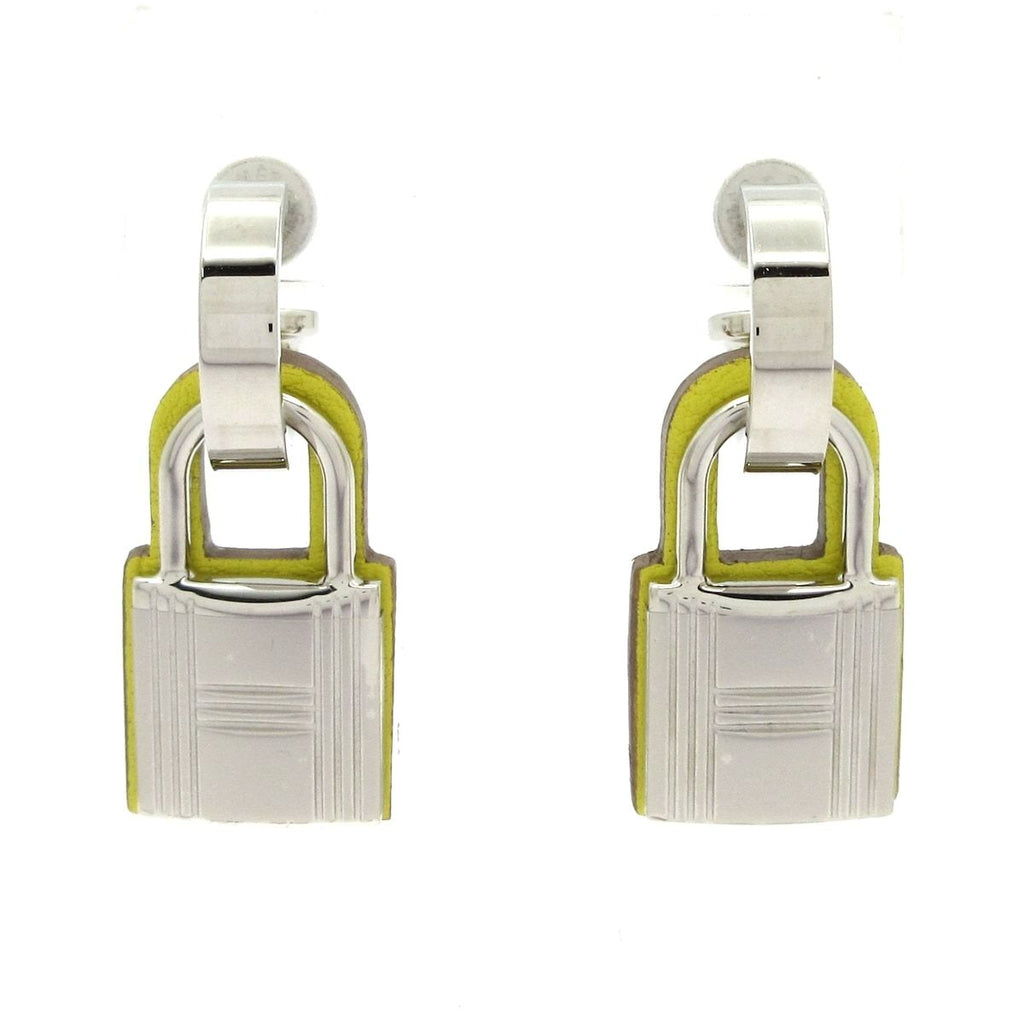 Hermes Earrings O'Kelly Silver Yellow