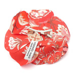 Hermes Corsage Silk Red Flora Flower Brooch — view 2