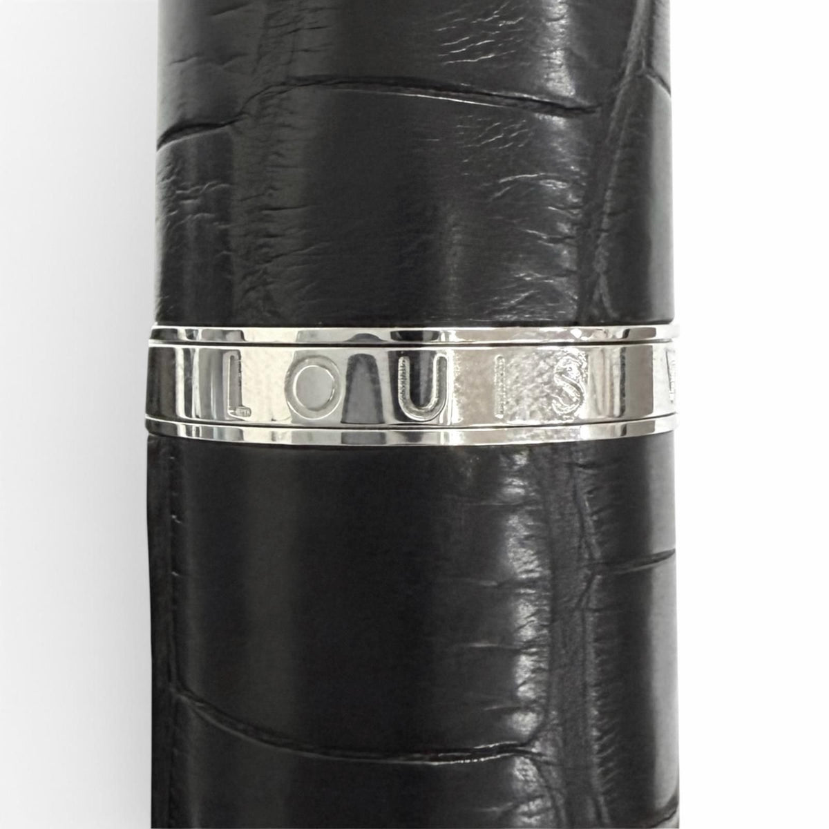 Louis Vuitton Cargo Alligator Cap Type Ballpoint Pen Black Silver Handwriting — view 6