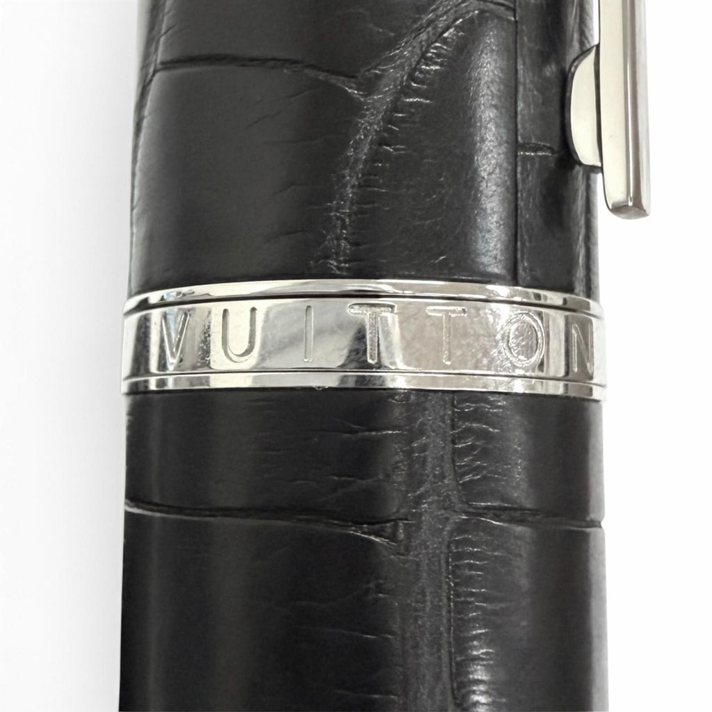 Louis Vuitton Cargo Alligator Cap Type Ballpoint Pen Black Silver Handwriting — view 7