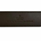 Gucci GG Supreme Canvas Logo Buckle Leather Belt Beige Brown Gold — view 8
