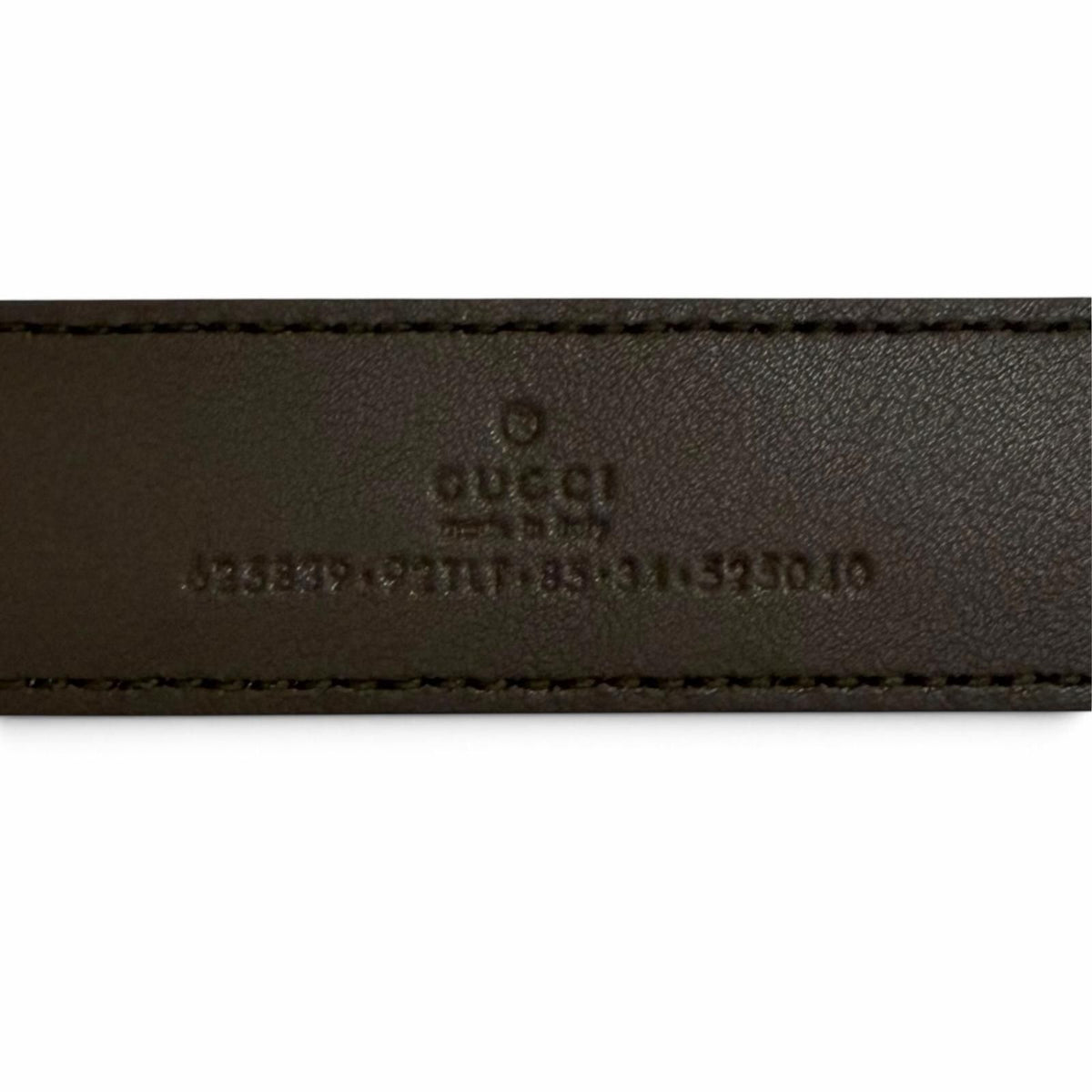 Gucci GG Supreme Canvas Logo Buckle Leather Belt Beige Brown Gold — view 8