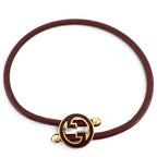 Gucci Lacquer Finish Round Interlocking G Bracelet Wine Red — view 3