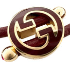 Gucci Lacquer Finish Round Interlocking G Bracelet Wine Red — view 5