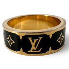 Louis Vuitton Ring Nano Glam Enamel Gold Black