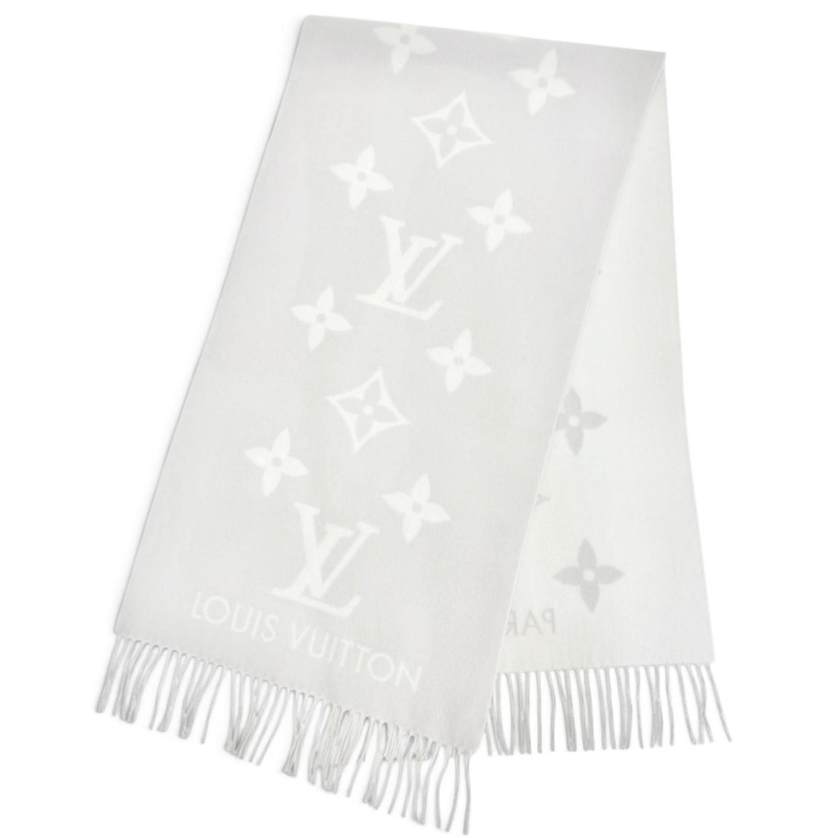 Louis Vuitton Echarpe Reykjavik Cashmere Greige Monogram Scarf — view 4