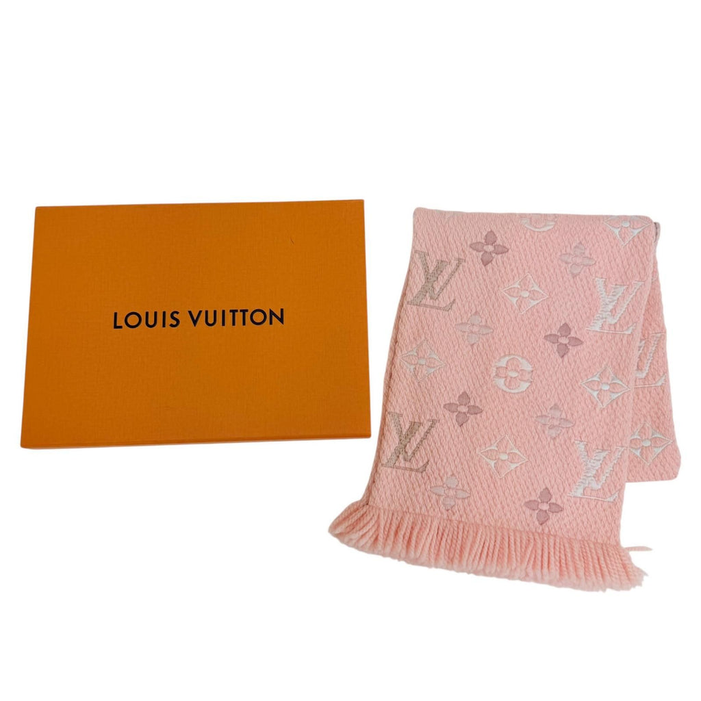 Louis Vuitton Logomania Scarf Rainbow Wool Silk Crystal Pink — view 2