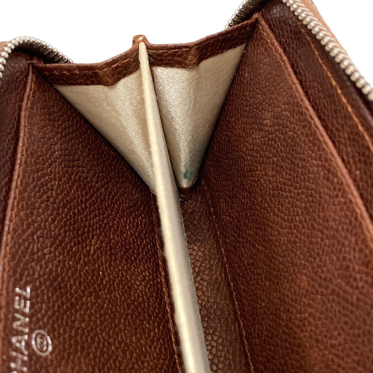 Chanel CC Logo Silver Card Case Caviar Leather — view 8