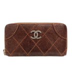 Chanel CC Logo Silver Card Case Caviar Leather