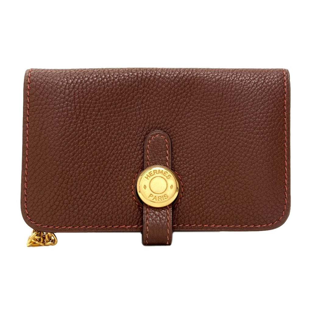 Hermes Dogon Card Case Gold Taurillon