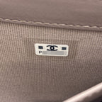 Chanel Quilted Classic Long Silver Wallet Grained Calfskin — view 7