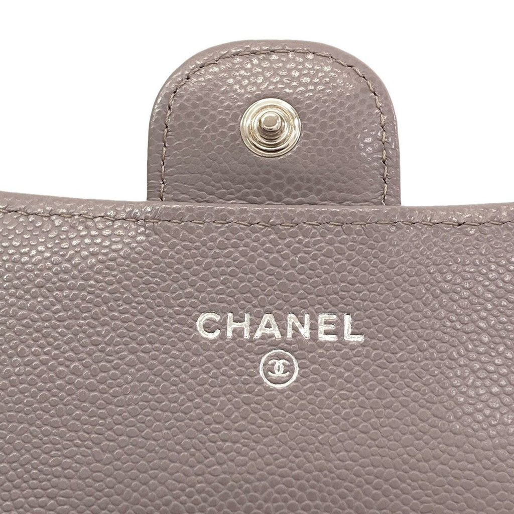 Chanel Quilted Classic Long Silver Wallet Grained Calfskin — view 6