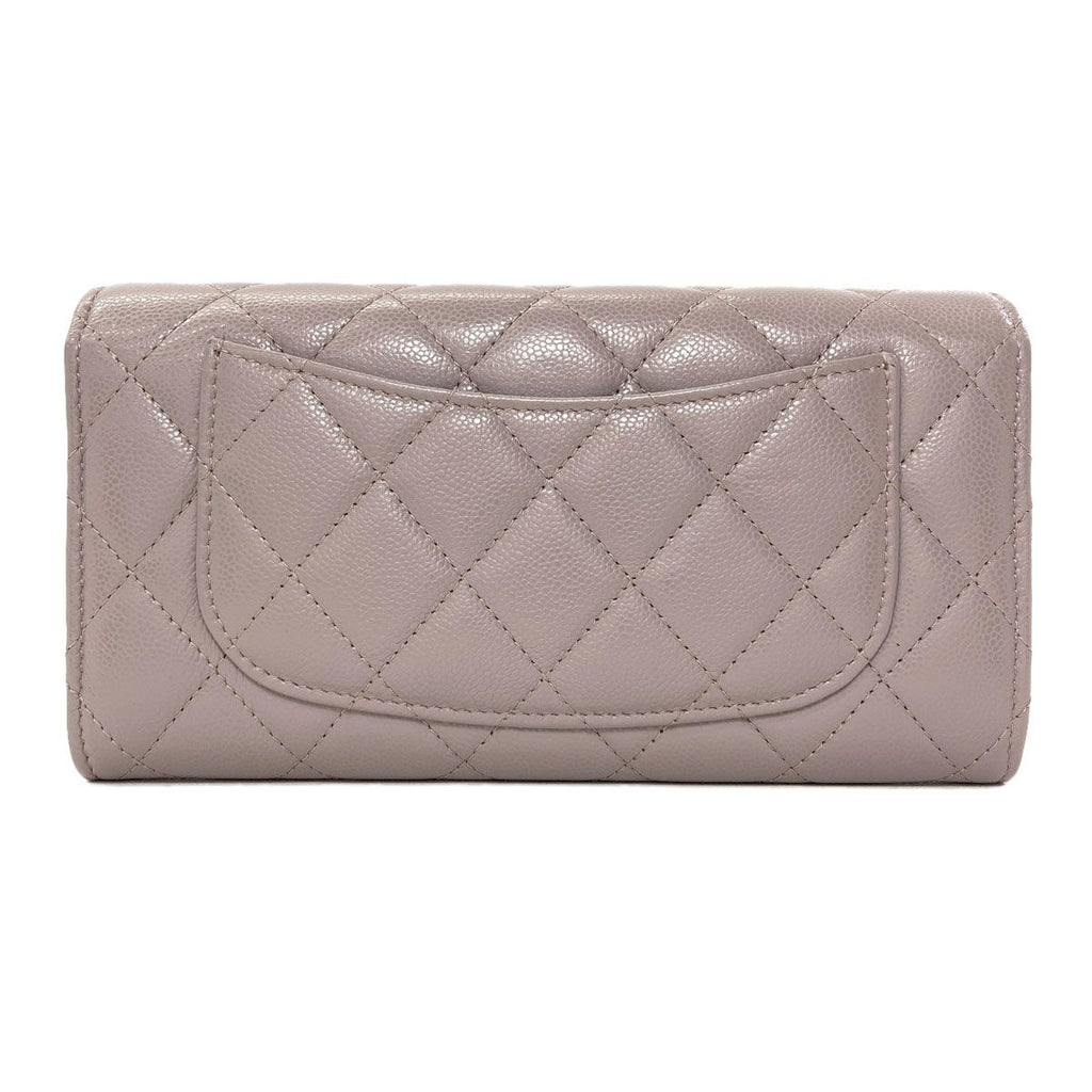Chanel Quilted Classic Long Silver Wallet Grained Calfskin — view 2