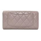 Chanel Quilted Classic Long Silver Wallet Grained Calfskin — view 2