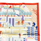 Hermes Carre 45 Gavroche Horse Club Detail Silk 100% Scarf Multi — view 4