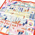 Hermes Carre 45 Gavroche Horse Club Detail Silk 100% Scarf Multi — view 7