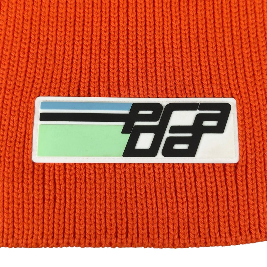 Prada Wool 100% Logo Patch Scarf Shawl Orange — view 5