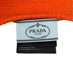 Prada Wool 100% Logo Patch Scarf Shawl Orange — view 6