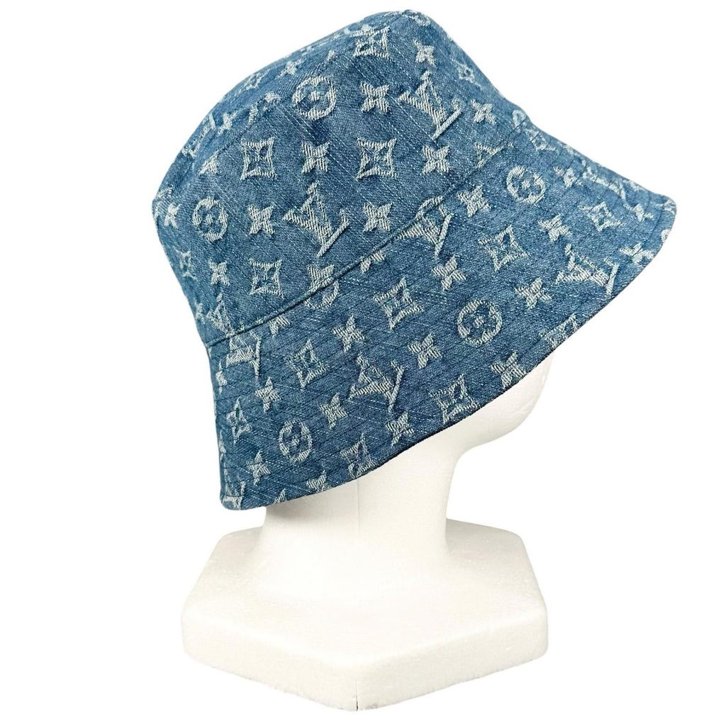 Louis Vuitton Bob Monogram Denim Bucket Hat Indigo — view 6