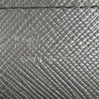 Prada Saffiano Leather Triangle Plate Logo Card Case Silver — view 8