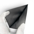 Prada Saffiano Leather Triangle Plate Logo Card Case Silver — view 5