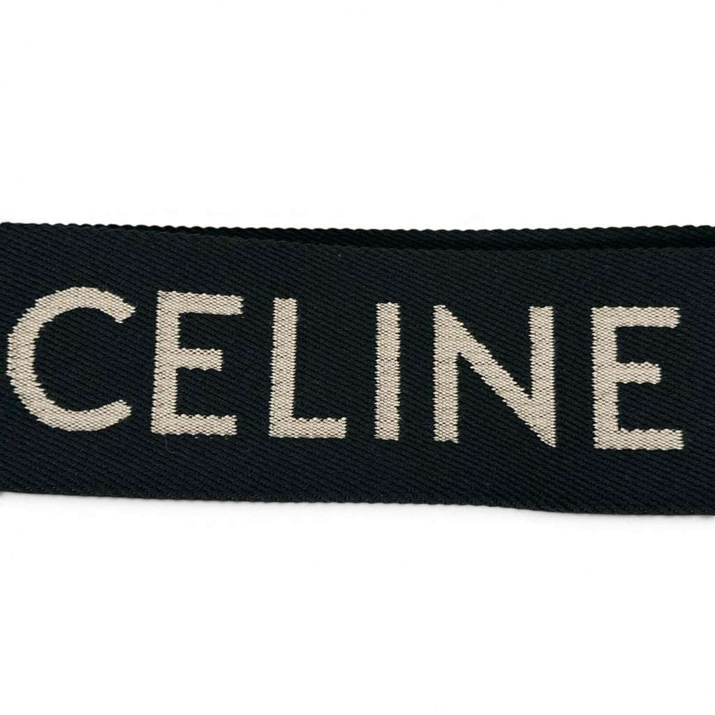 Celine Jacquard Short Strap Shoulder Black Gold — view 6