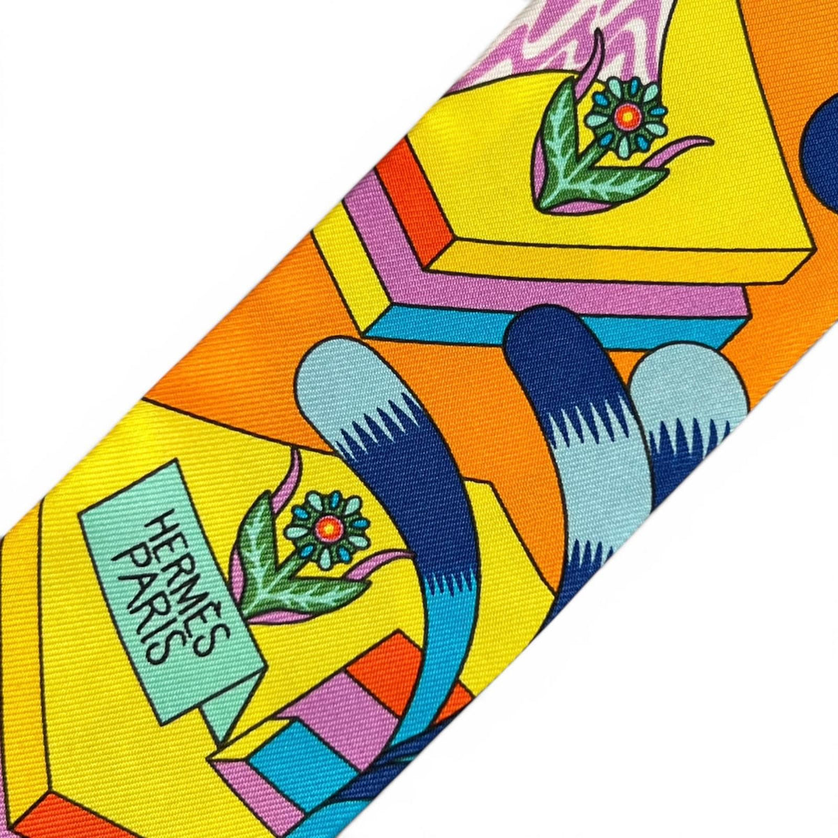 Hermes la Source de Pegase Pegasus Silk 100% Twilly Scarf Multicolor — view 6