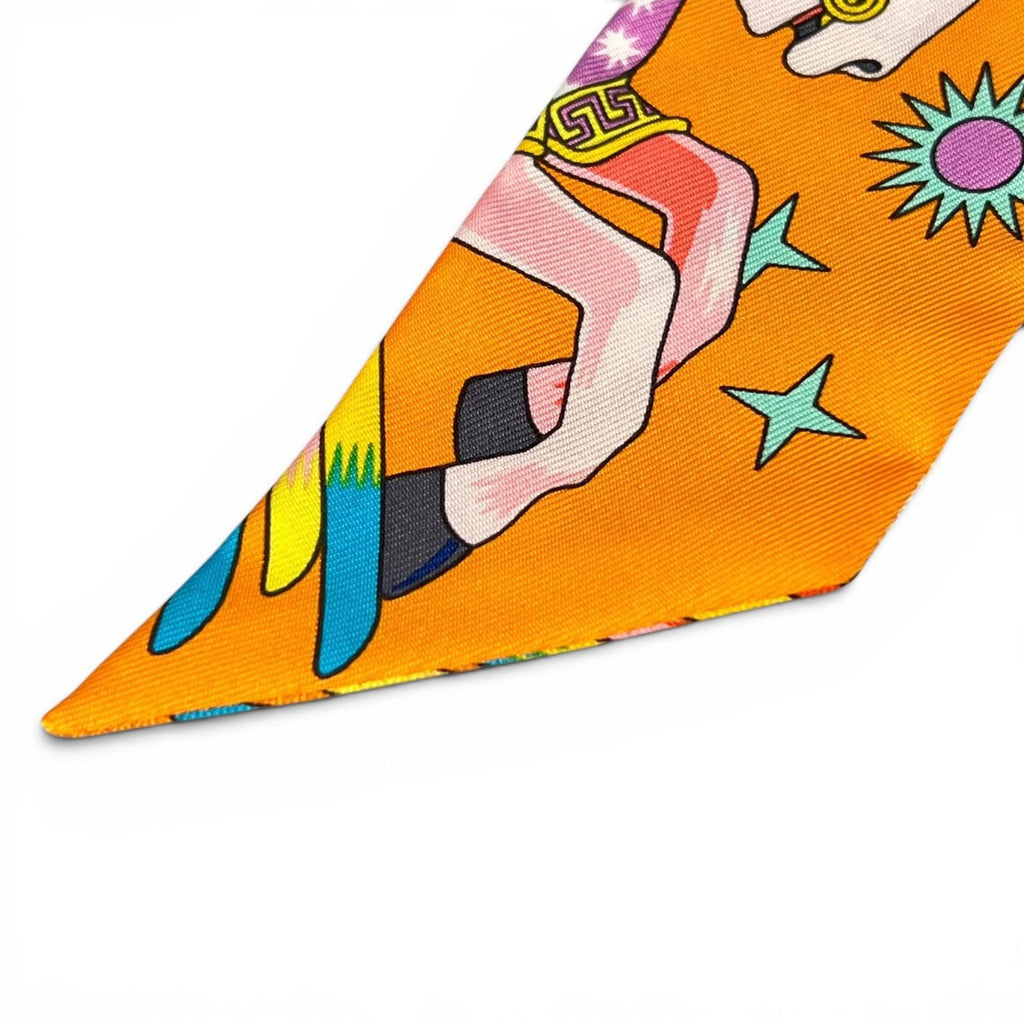 Hermes la Source de Pegase Pegasus Silk 100% Twilly Scarf Multicolor — view 4