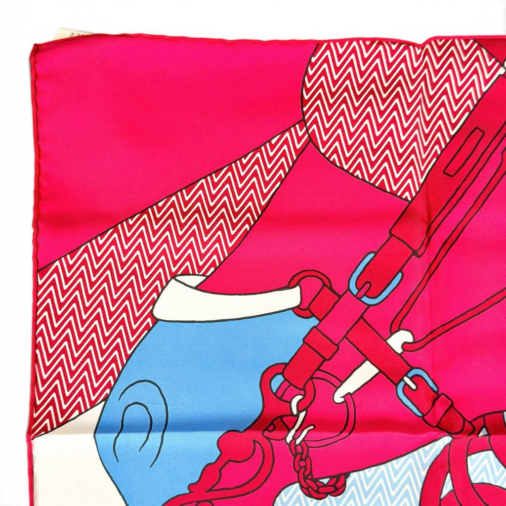 Hermes Carre 45 Harnais de Cabriolet Category Wagon Harness Silk 100% Scarf — view 3