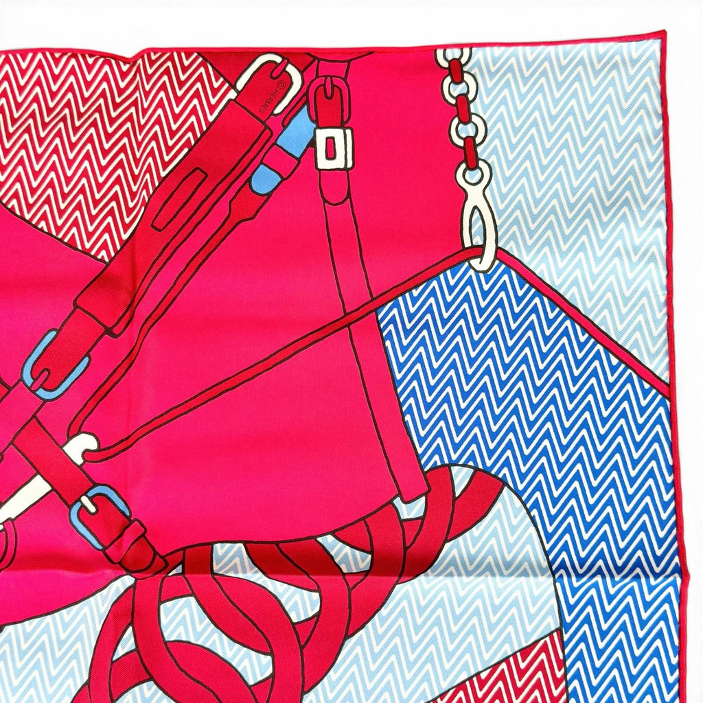 Hermes Carre 45 Harnais de Cabriolet Category Wagon Harness Silk 100% Scarf — view 4