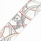 Hermes Twilly Legendary Harness Silk 100% Scarf White Red — view 7