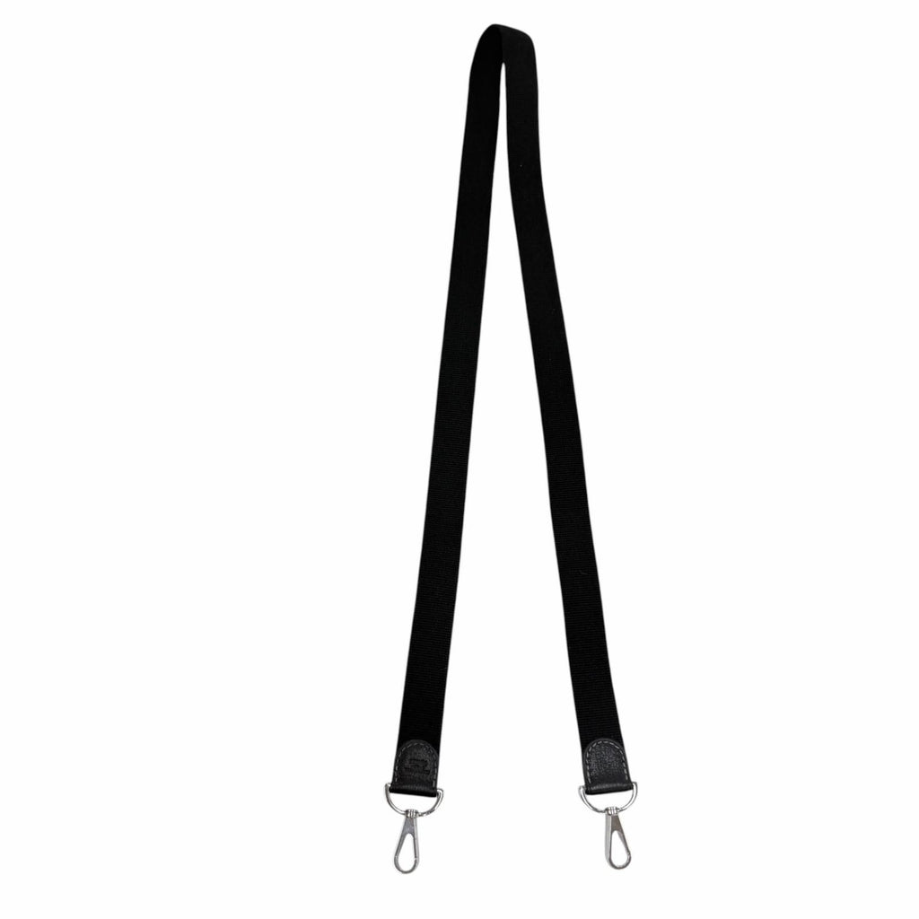 Hermes Canvas Silver Garden Party Shoulder Strap Black