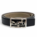 Hermes Swift Veau Black Etoupe Silver Logo Reversible Belt