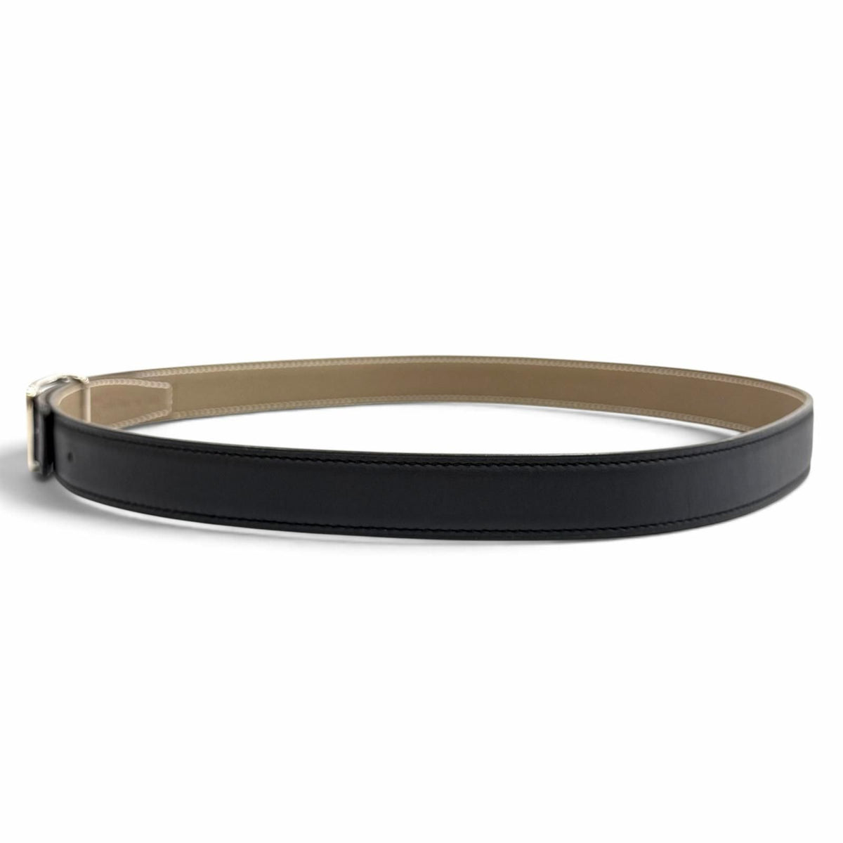 Hermes Swift Veau Black Etoupe Silver Logo Reversible Belt — view 3