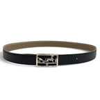 Hermes Swift Veau Black Etoupe Silver Logo Reversible Belt — view 2