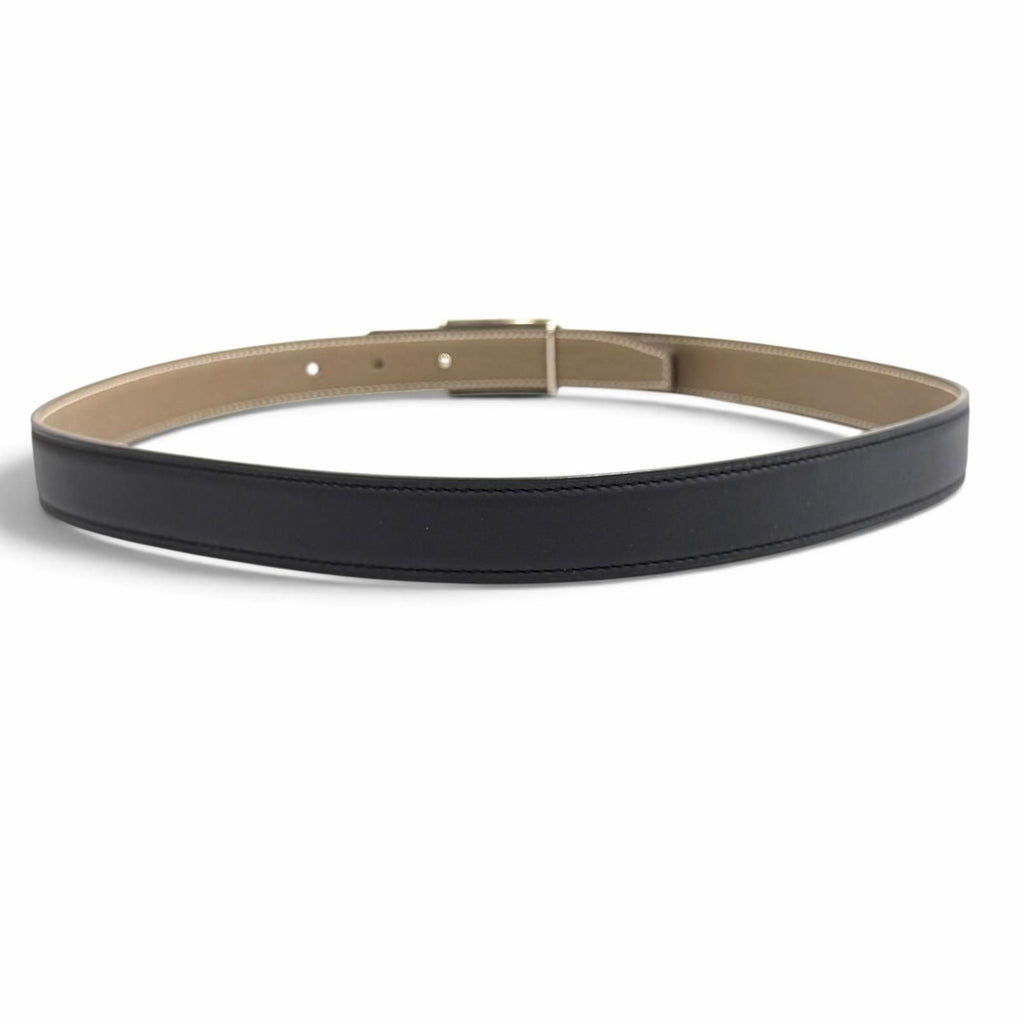Hermes Swift Veau Black Etoupe Silver Logo Reversible Belt — view 4