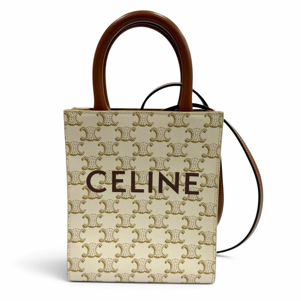 Celine Triomphe Leather Mini Vertical Cabas Shoulder Bag