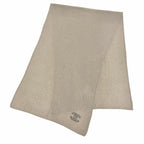 Chanel Cashmere 100% CC Logo Large Shawl Scarf Simple Beige — view 3