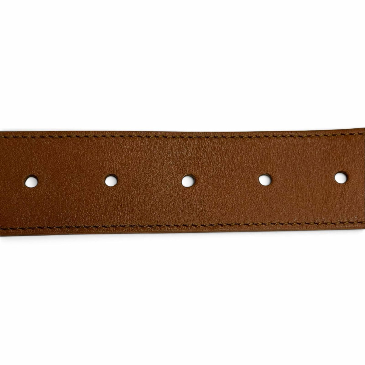 Celine Large Twin Triomphe Vintage Calfskin Leather Belt Brown 75 — view 6