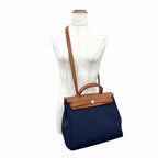 Hermes Herbag Zip 31 PM Toile Hunter Blue Marine Silver 2-Way Handbag — view 2