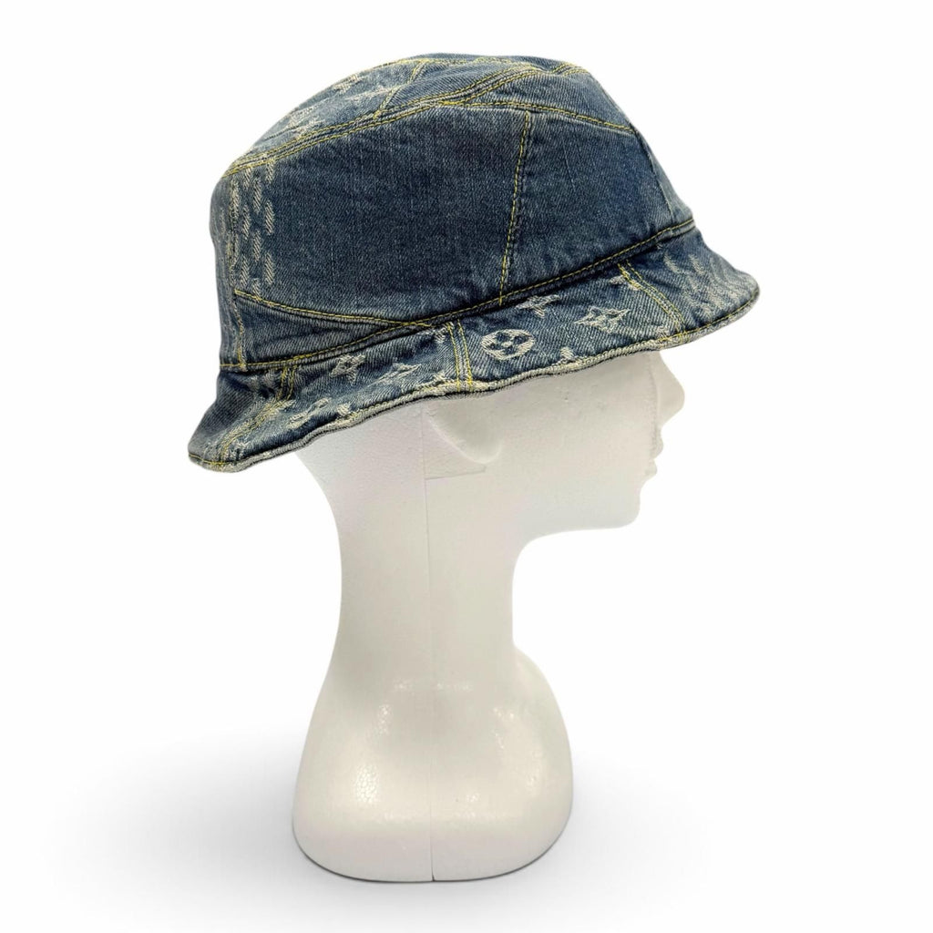 Louis Vuitton Nigault Bonnet Damier Giant Wave Monogram Reversible Denim Hat — view 5