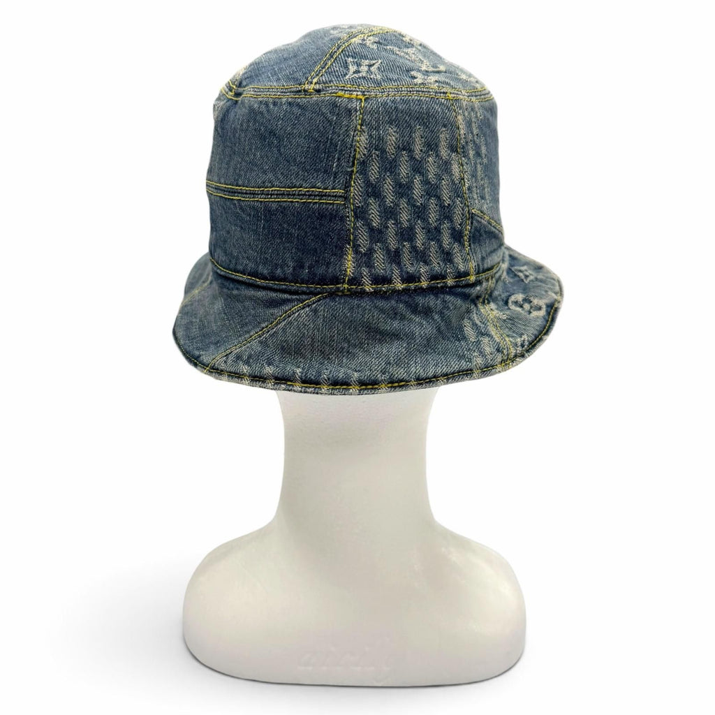 Louis Vuitton Nigault Bonnet Damier Giant Wave Monogram Reversible Denim Hat — view 4