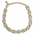 Chanel CC Logo Rhinestone Choker Necklace Gold
