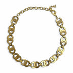Chanel CC Logo Rhinestone Choker Necklace Gold — view 4