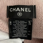 Chanel Wool Cashmere Blend CC Logo Knit Cap Beanie Hat Pink Black — view 7