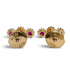 Dior Mimi Rose Single Stud Earrings Ruby 750 18k Yellow Gold Red — view 2