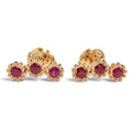 Dior Mimi Rose Single Stud Earrings Ruby 750 18k Yellow Gold Red