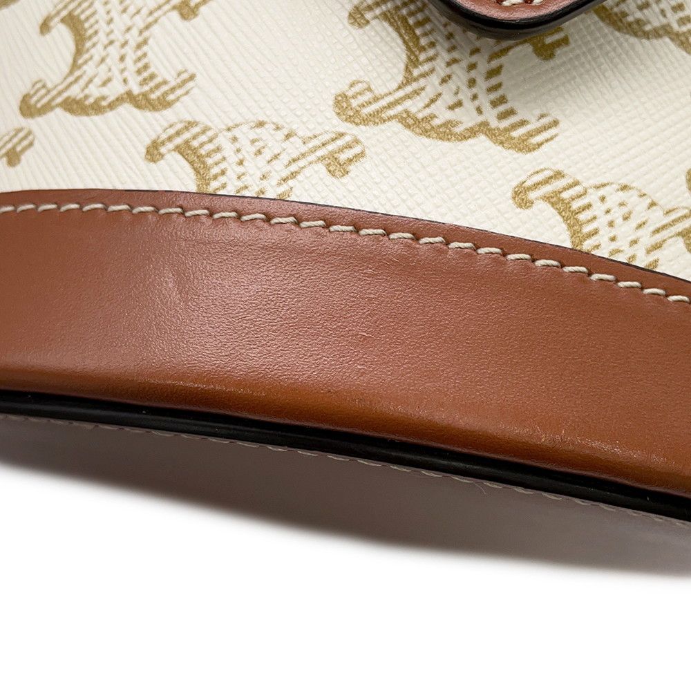 Celine Shoulder Bag Triomphe Tambour Medium Leather — view 6