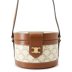 Celine Shoulder Bag Triomphe Tambour Medium Leather